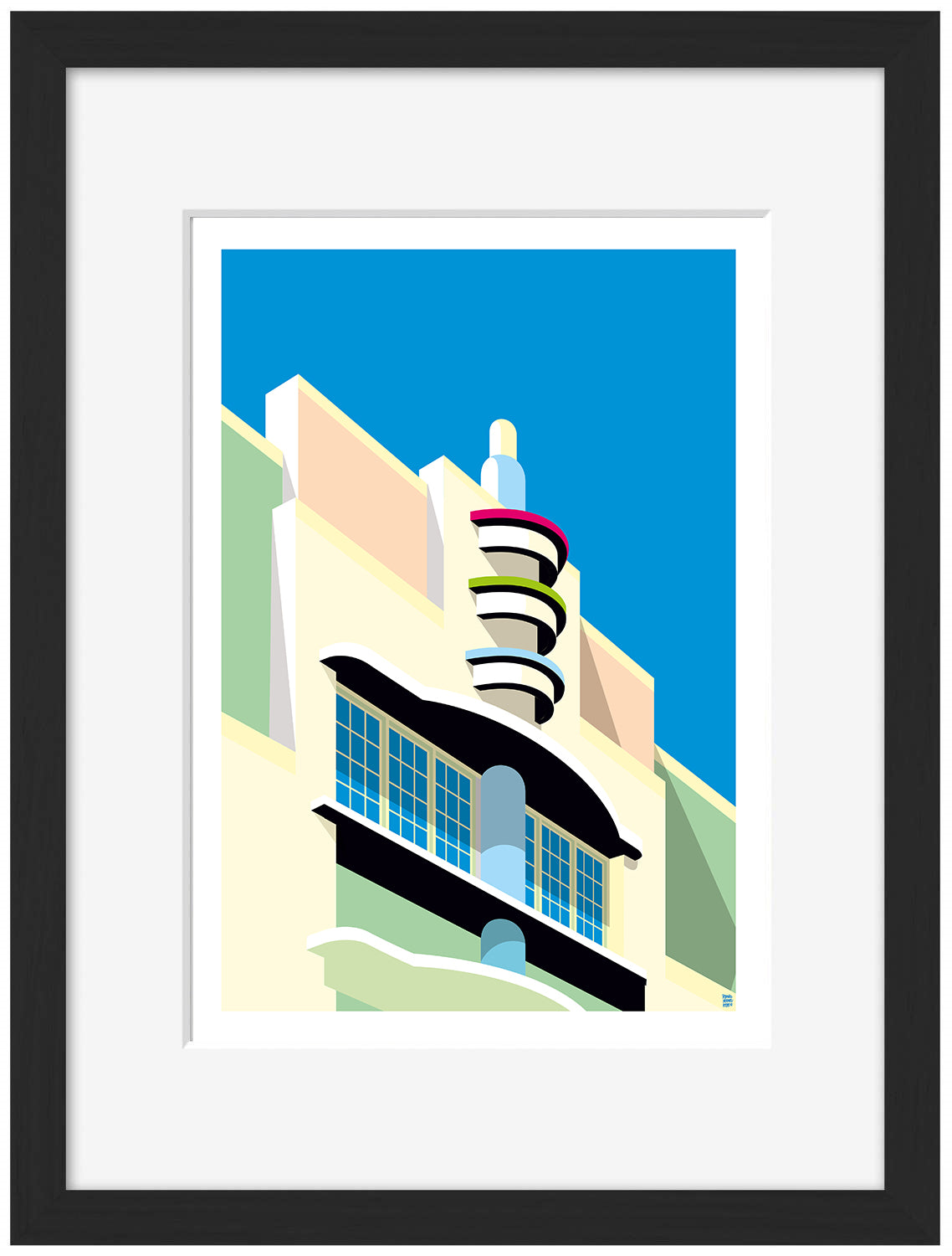 Miami Collins Avenue-print, remko-heemskerk-Framed Print-30 x 40 cm-BLUE SHAKER