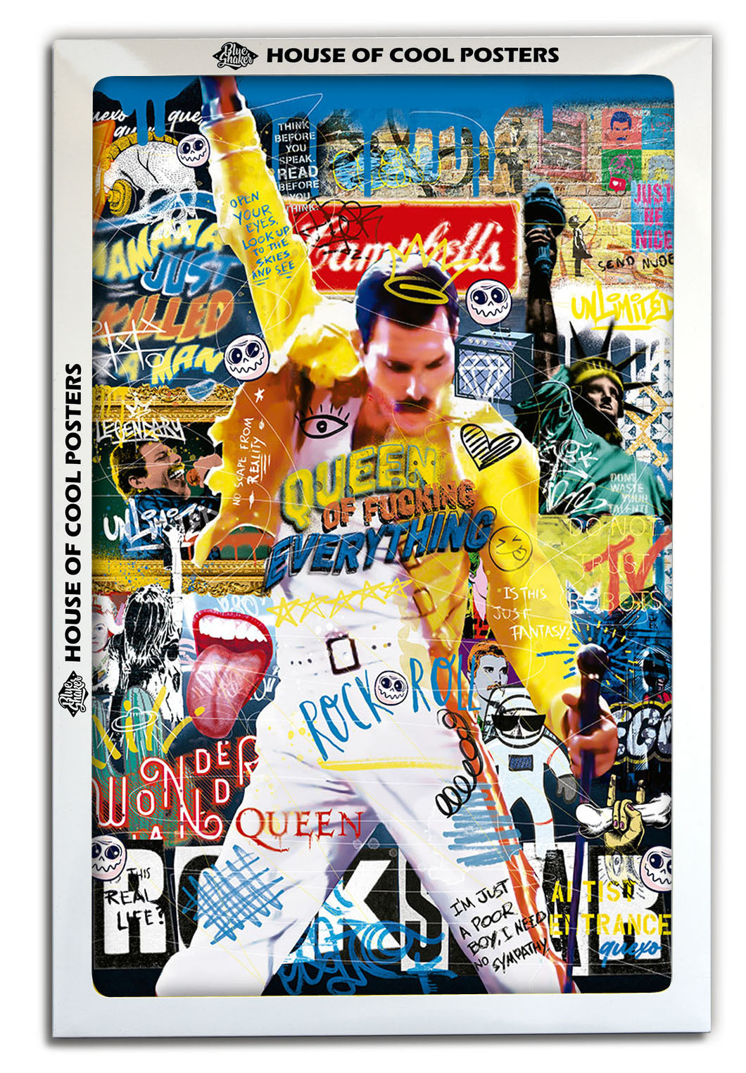 Queen of Fuc#1ng Everything-print, ricardo-noble-BLUE SHAKER