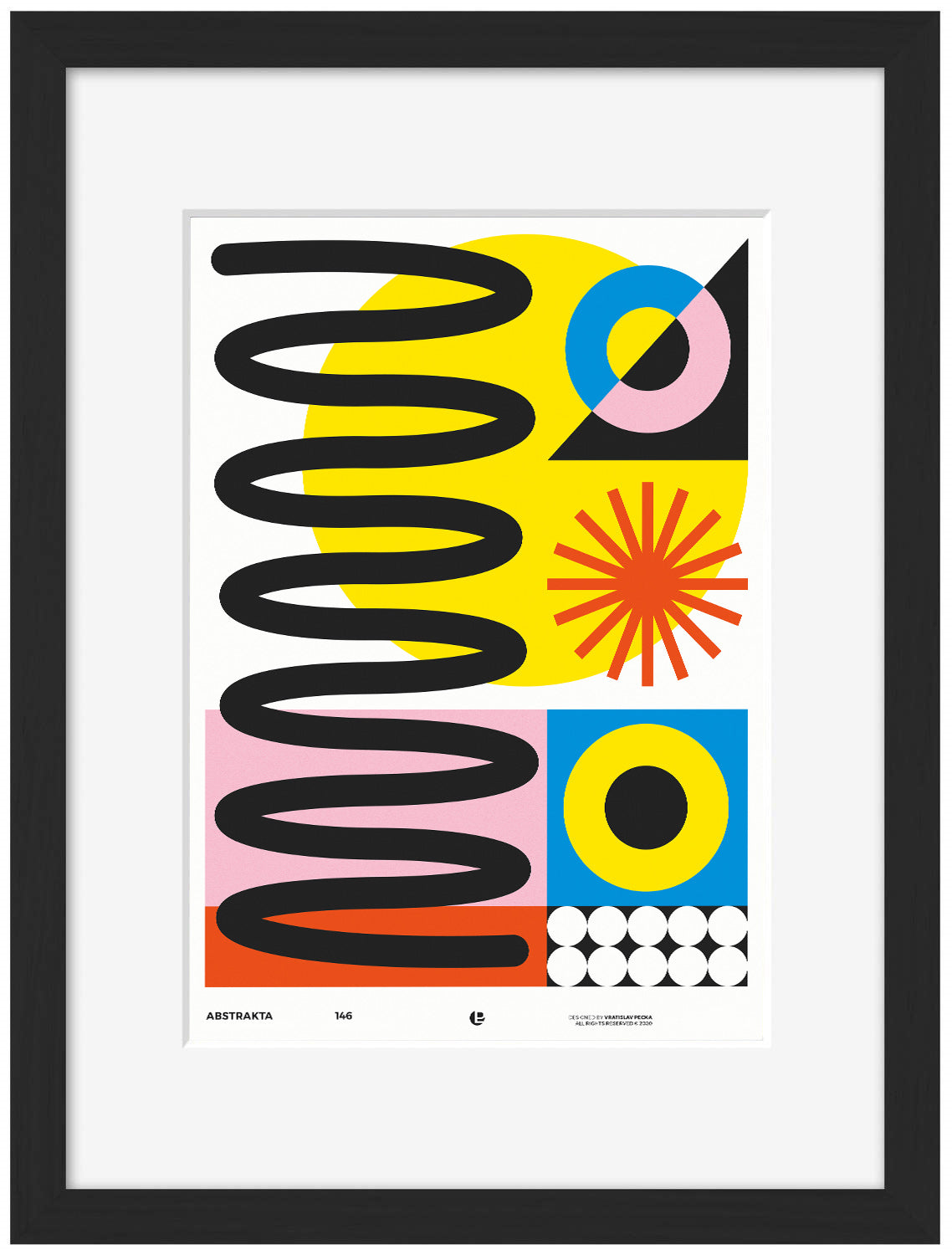 Abstrakta-print, vratislav-pecka-Framed Print-30 x 40 cm-BLUE SHAKER