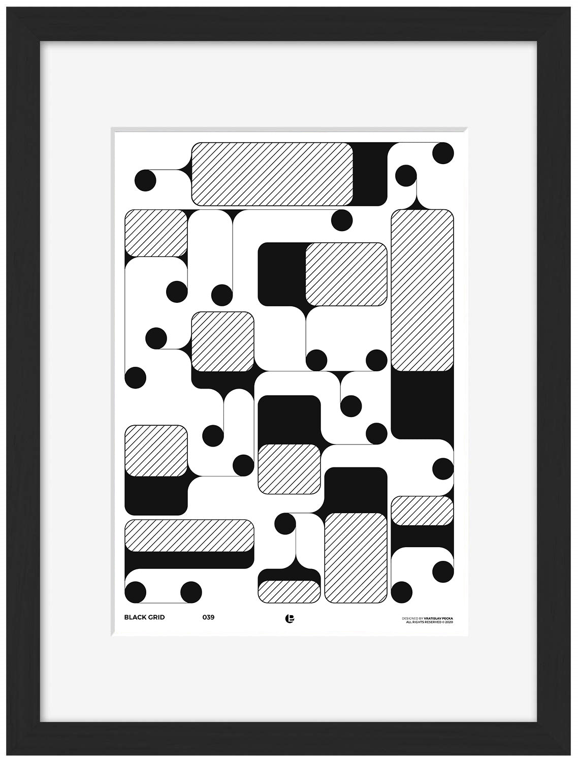 Black Grip-print, vratislav-pecka-Framed Print-30 x 40 cm-BLUE SHAKER