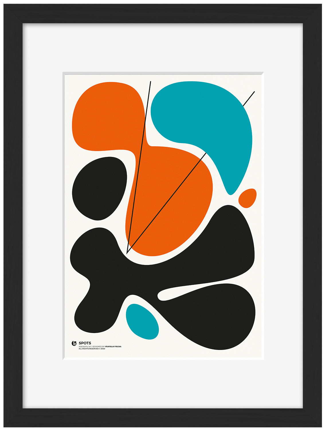 Spots-print, vratislav-pecka-Framed Print-30 x 40 cm-BLUE SHAKER
