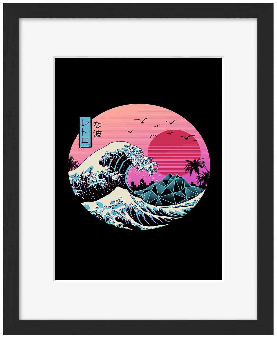 The Great Retro Wave-print, vincent-trinidad-Framed Print-30 x 40 cm-BLUE SHAKER