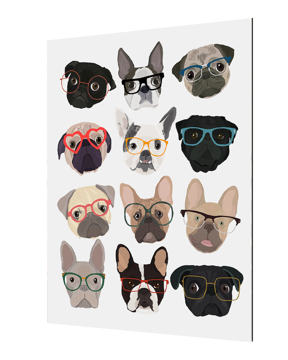 Hanna Melin - Pugs And French Bulldogs In Glasses