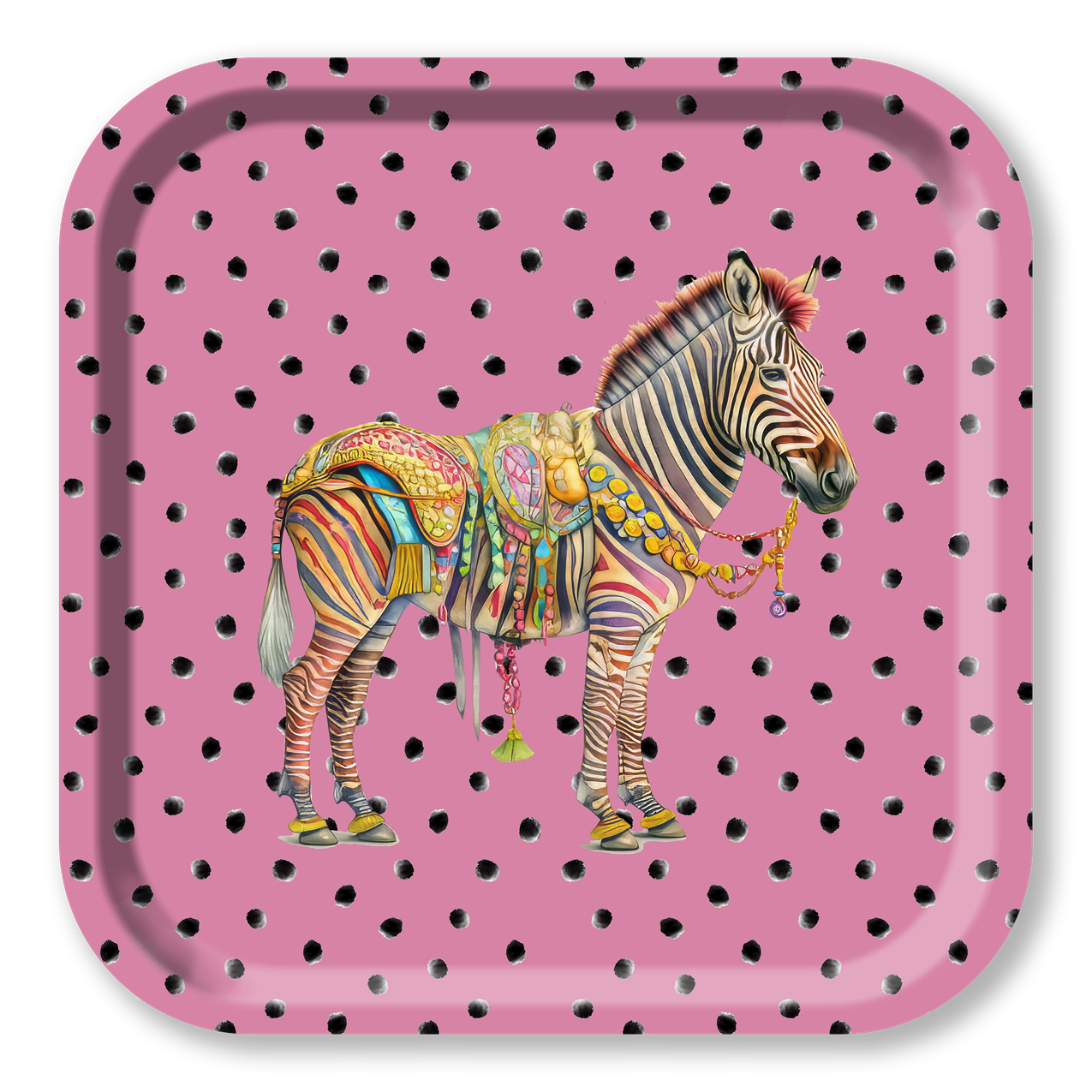 Plateau Carré - Circus Zebra Dots - 32x32 cm