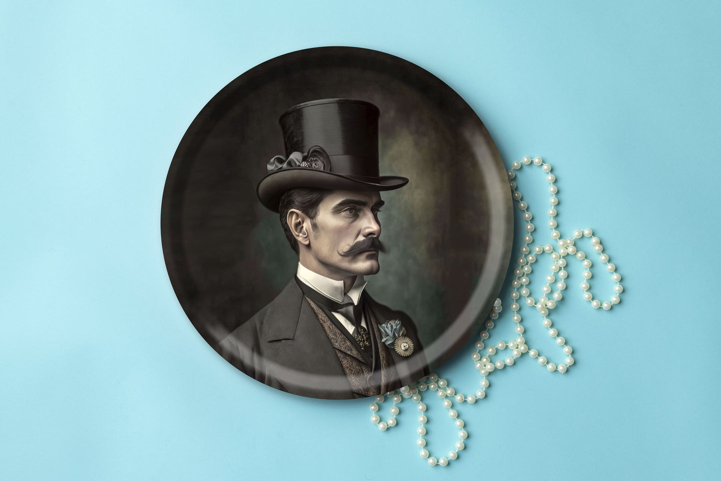 Wooden Tray - British Portrait CYRUS - 38 cm