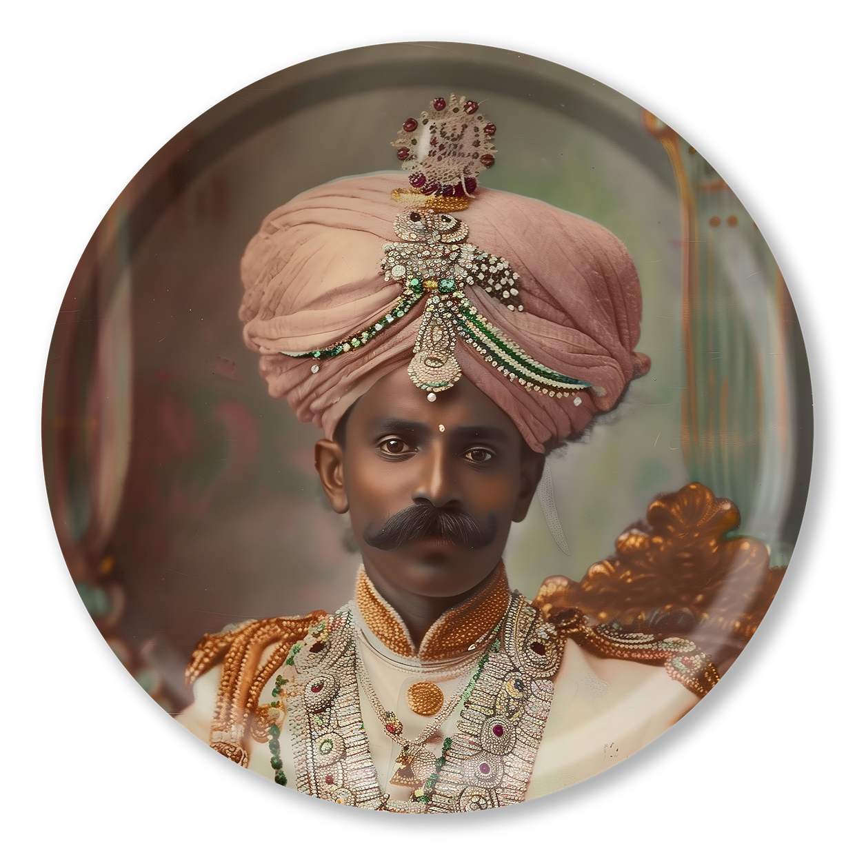 Plateau Rond - Maharaja - King of Baroda - 38 cm