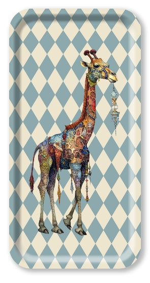 Wooden Tray - Circus Giraffe Blue - 43x22 cm