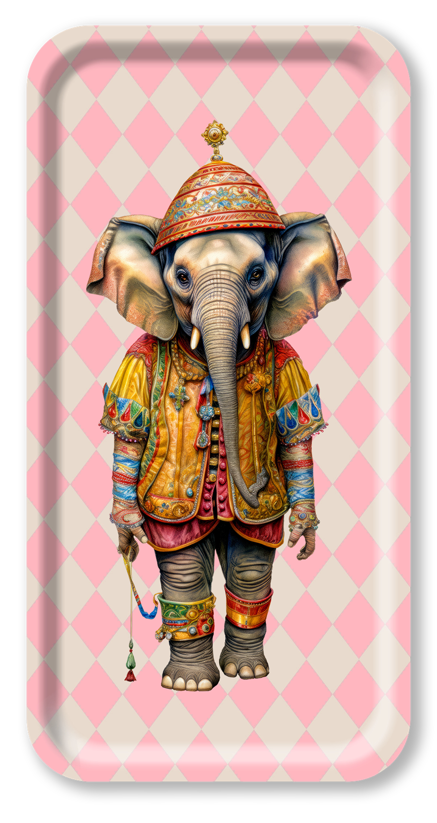 Rectangular Tray - Circus Elephant Pink - 43x22 cm