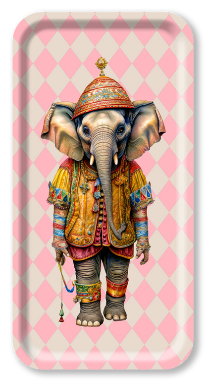 Rectangular Tray - Circus Elephant Pink - 43x22 cm