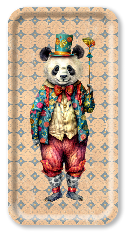 Plateau Rectangulaire - Circus Panda Blue - 43x22 cm