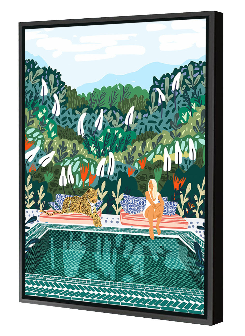 83 Oranges -  Woman And Leopard At Swimming Pool