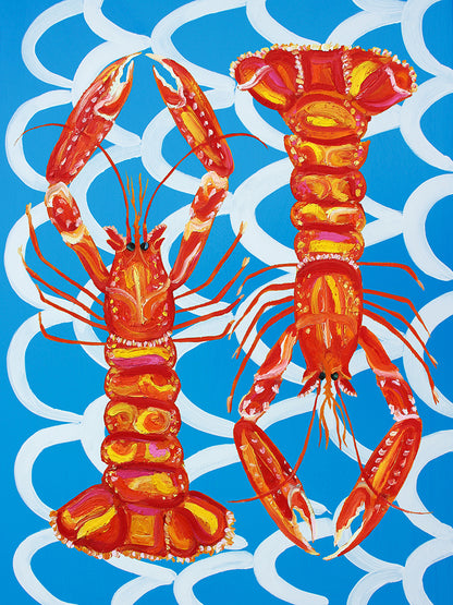 Alice Straker - Langoustines on blue wavey