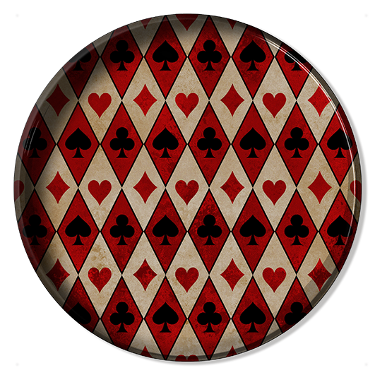Plateau Métal - Alice cards red - 20 cm