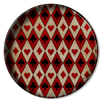 Plateau Métal - Alice cards red - 20 cm