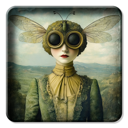 Plateau Métal - Alisa - Moss Bee Girl - 30 x 30 cm