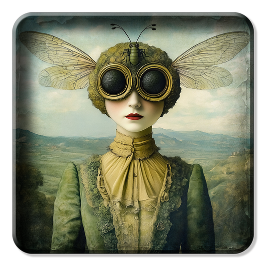 Metal Tray - Alisa - Moss Bee Girl  - 30 x 30 cm