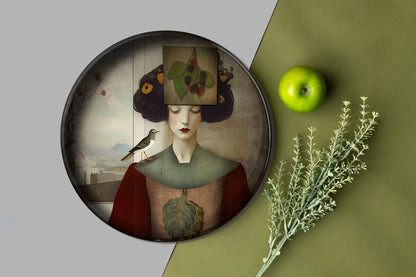 Plateau Métal - Alisa - Bird and Berries  - 30 cm