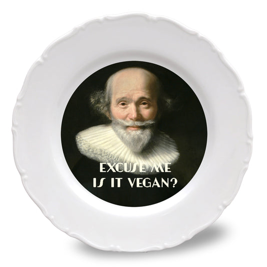 Porcelain plate 30 cm - Excuse me is it vegan ?