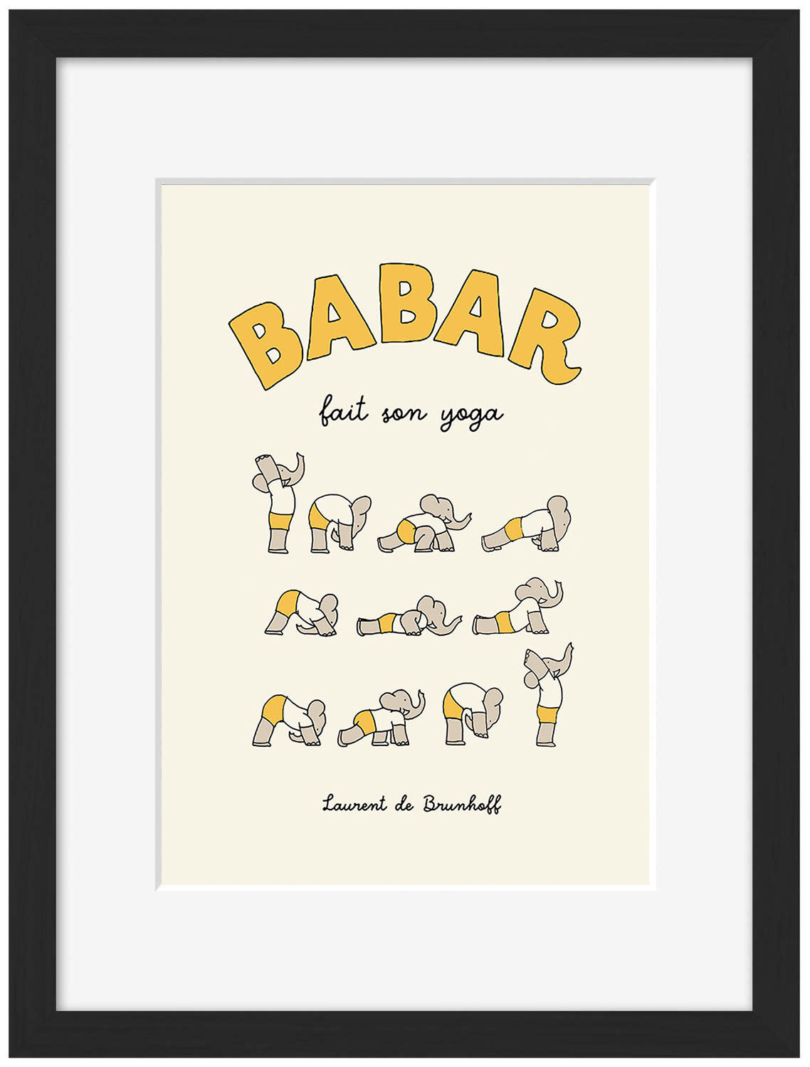 Babar fait son yoga - Jaune