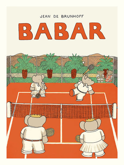 Babar fait du tennis