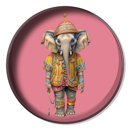 Metal Tray - Circus Elephant Pink - 30 cm