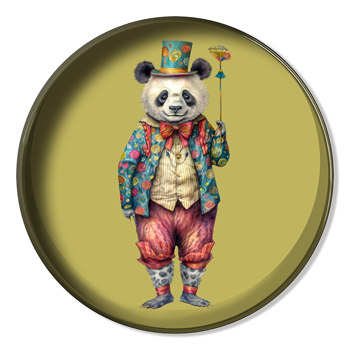Metal Tray - Circus Panda Green - 30 cm
