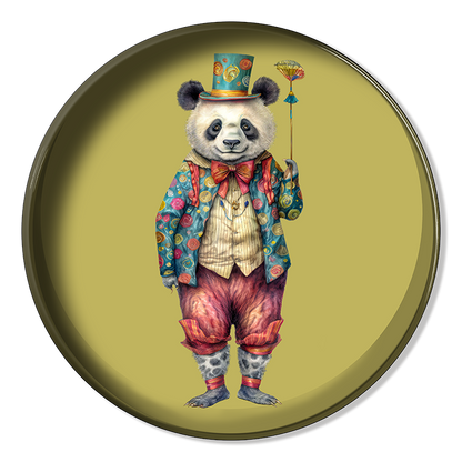 Metal Tray - Circus Panda Green - 30 cm