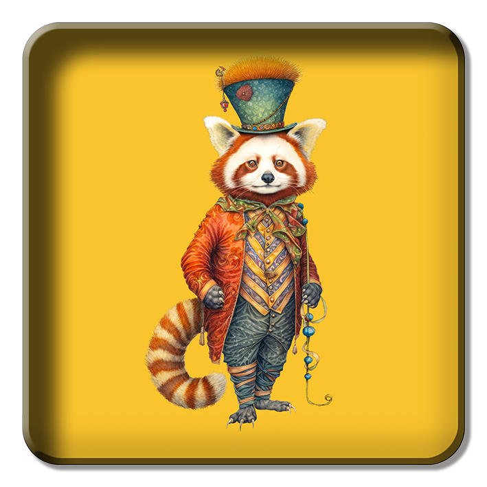 Plateau Métal - Circus Red Panda Yellow - 30 cm