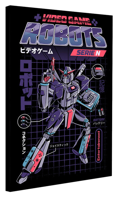 Console Robot N – Black-illustrata, print-Canvas Print - 20 mm Frame-50 x 75 cm-BLUE SHAKER