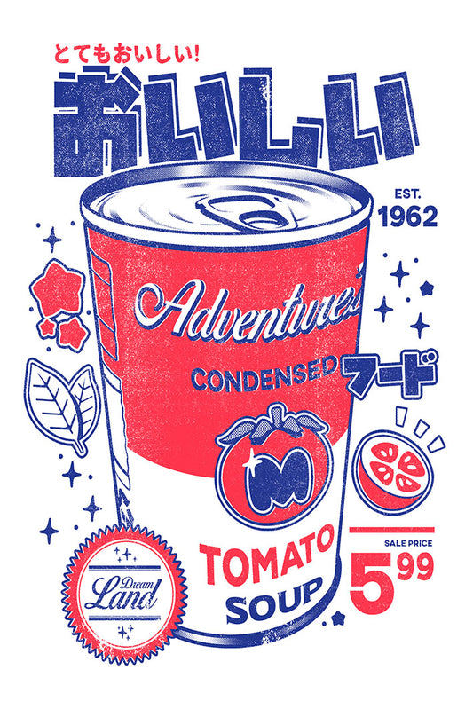 Smashed Tomato Soup – White-illustrata, print-Print-30 x 40 cm-BLUE SHAKER