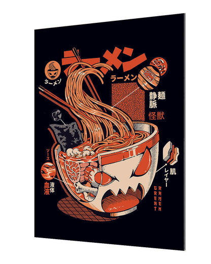 X-Ray Great Ramen - Black-illustrata, print-Alu Dibond 3mm-40 x 60 cm-BLUE SHAKER