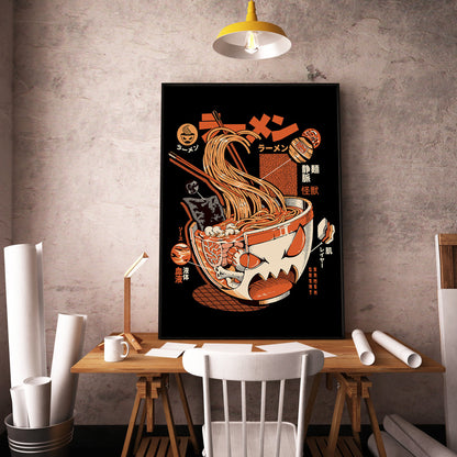 X-Ray Great Ramen - Black-illustrata, print-BLUE SHAKER