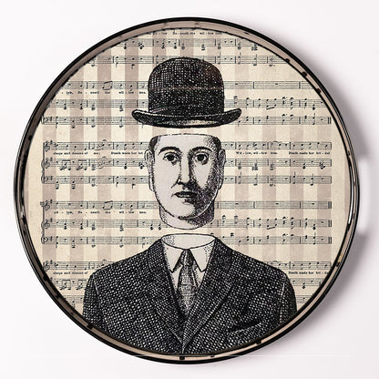 Lacquer Tray - White and Black Man - 35 cm