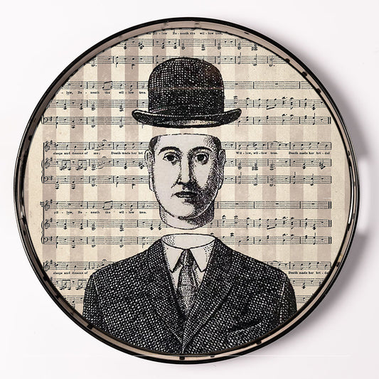 Lacquer Tray - White and Black Man - 35 cm