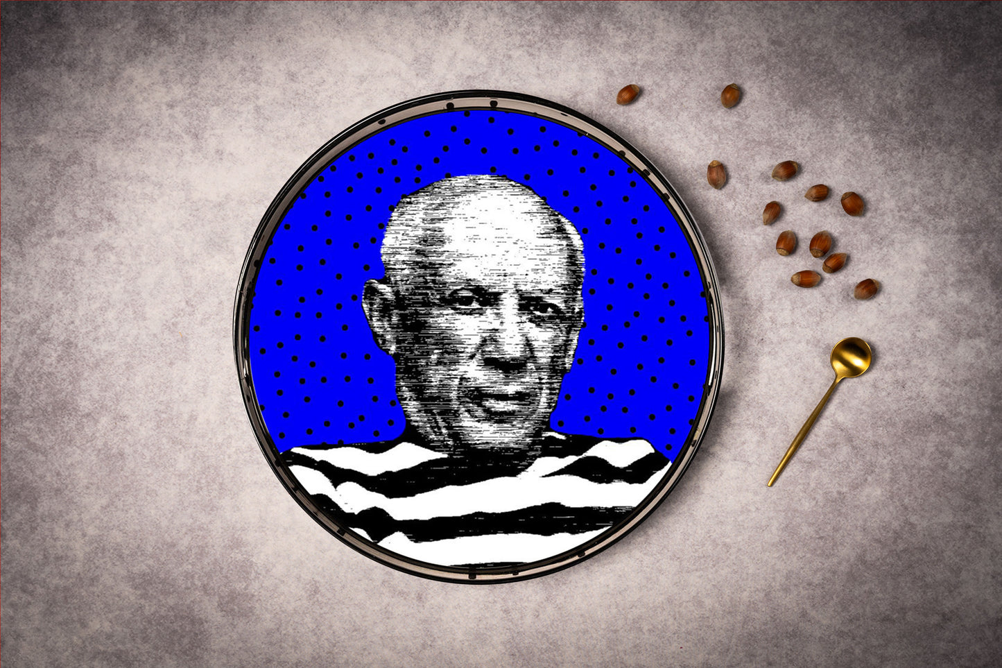 Lacquer Tray - Picasso Blue - 35 cm