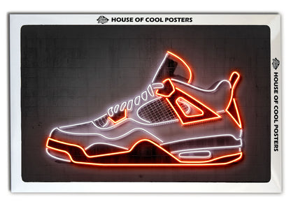 Air Jordan 4-neon-art, print-BLUE SHAKER