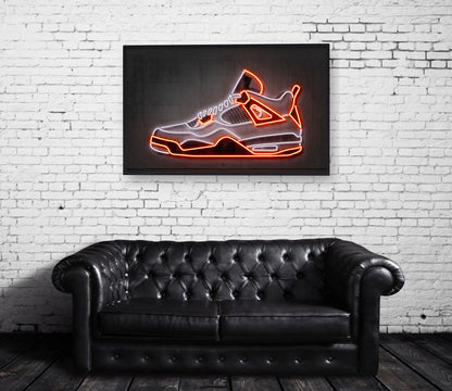 Air Jordan 4-neon-art, print-BLUE SHAKER