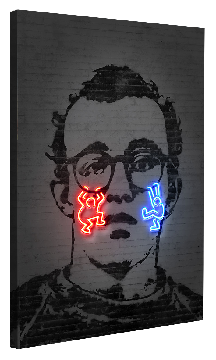 Keith Haring Neon-neon-art, print-Canvas Print - 20 mm Frame-50 x 75 cm-BLUE SHAKER