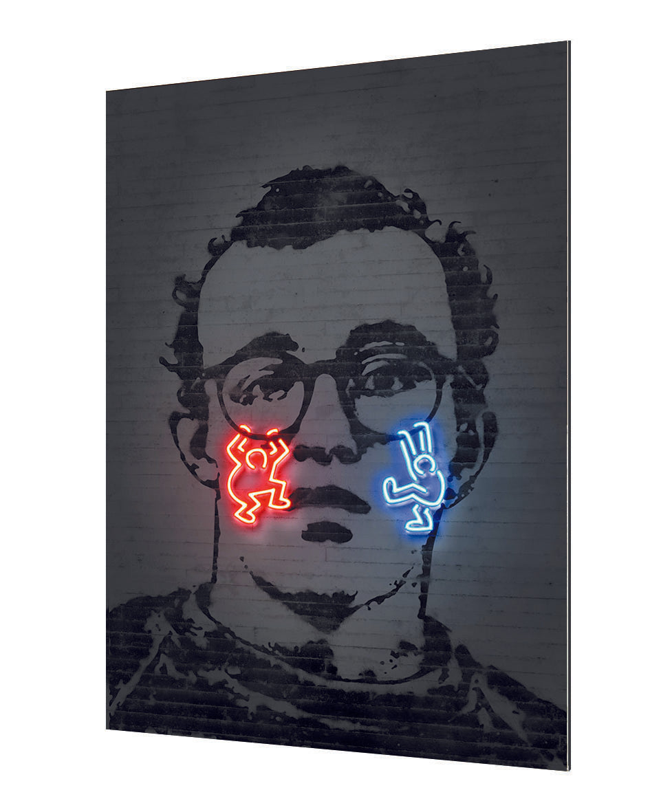 Keith Haring Neon-neon-art, print-Alu Dibond 3mm-40 x 60 cm-BLUE SHAKER