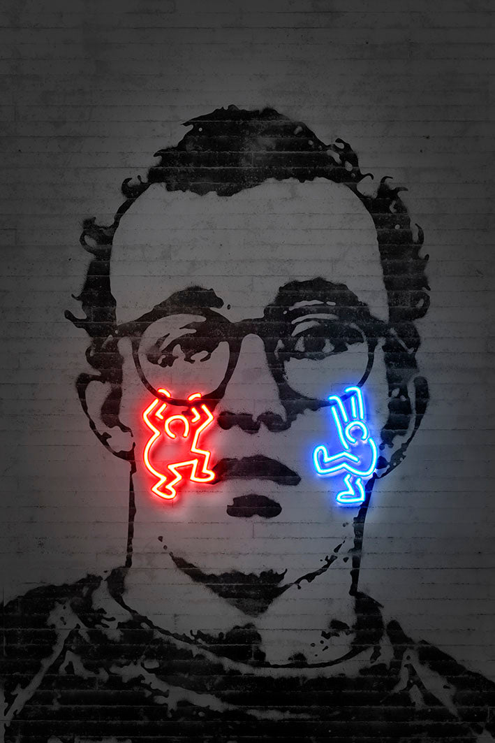 Keith Haring Neon-neon-art, print-Print-30 x 40 cm-BLUE SHAKER