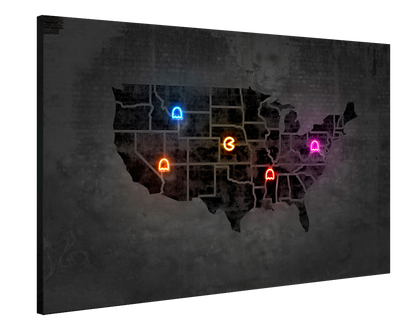 Neon Art -  Pac Map