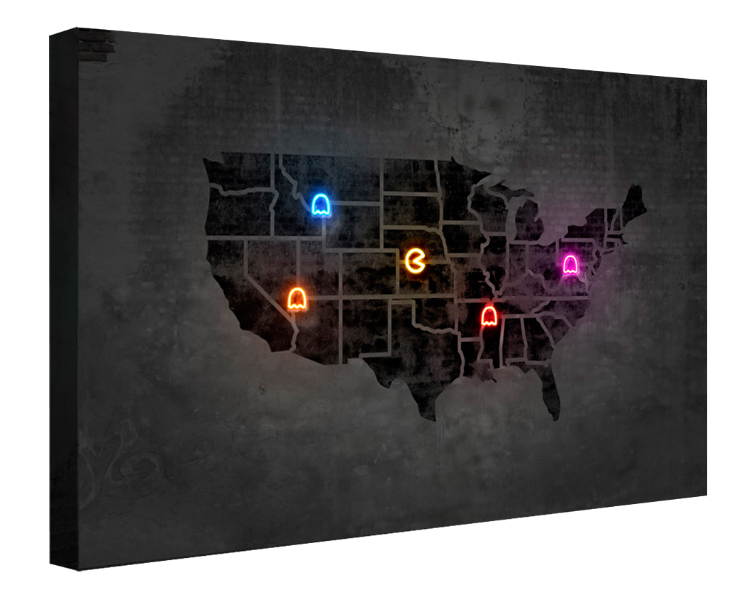 Neon Art -  Pac Map