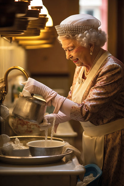 The Queen -  Cleaning Dishes