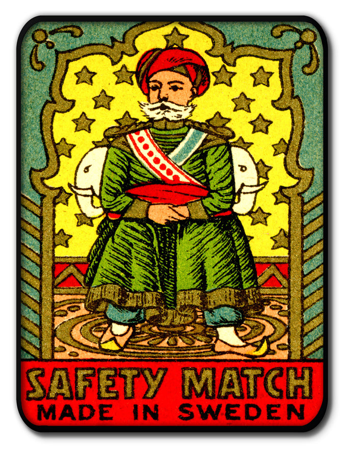 Plateau métal - Safety Matches - King with Elephant - 15 x 20 cm