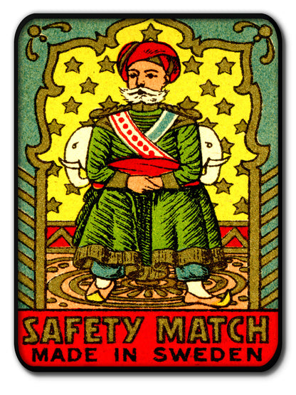 Plateau métal - Safety Matches - King with Elephant - 15 x 20 cm