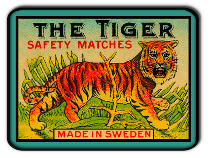 Plateau métal - Safety Matches - The Tiger - 15 x 20 cm