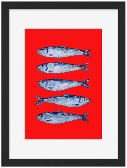 Alice Straker - Sardines on Christmas Red