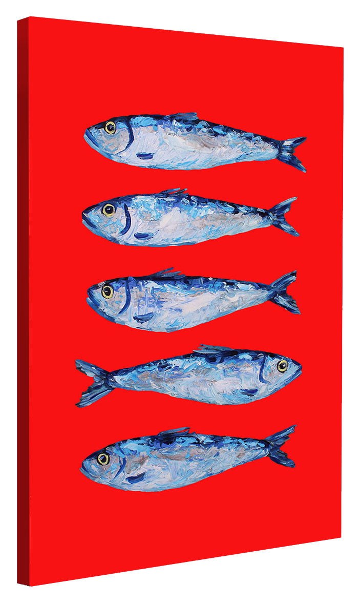 Alice Straker - Sardines on Christmas Red