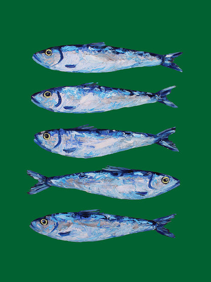 Alice Straker - Sardines on Festive Green