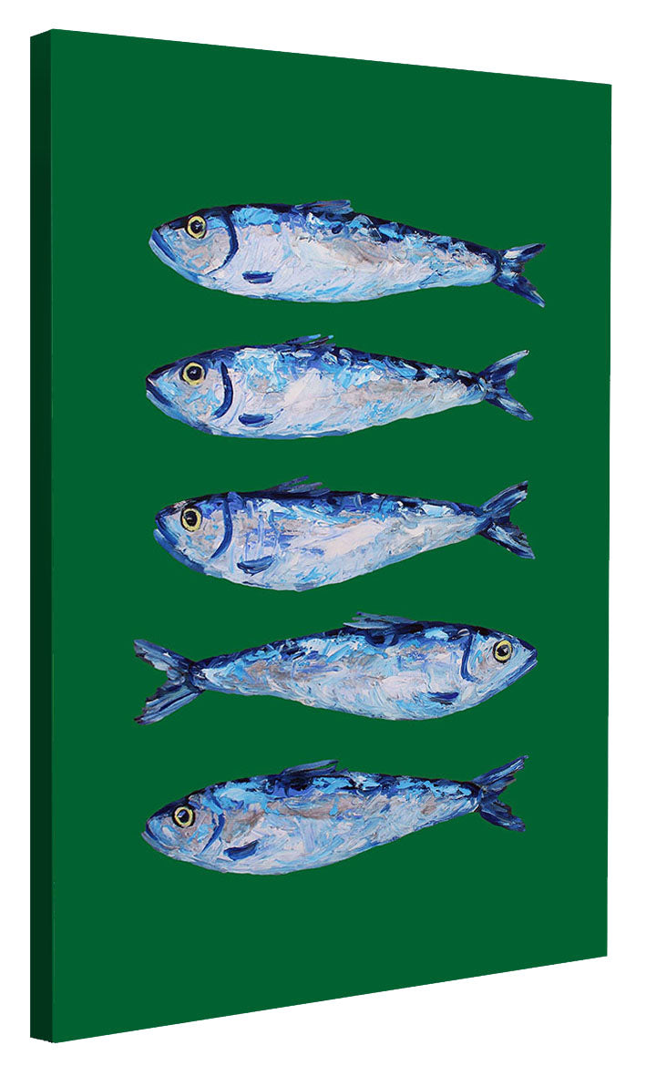 Alice Straker - Sardines on Festive Green